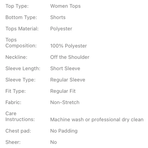 off shoulder top + shorts - Picture 4 of 4